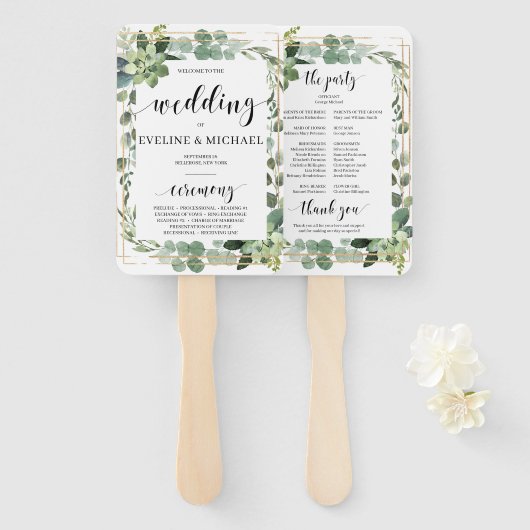 緑色の多肉性フローラ金ゴールド幾何結婚性 ハンドファン (正面&裏面)