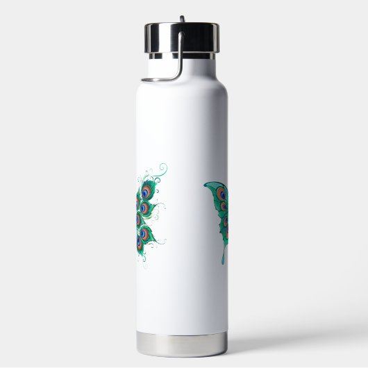 緑色の孔雀の羽を持つ蝶 ウォーターボトル (右面)