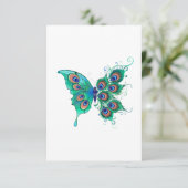 緑色の孔雀の羽を持つ蝶 エンクロージャーカード (スタンド正面)