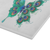 緑色の孔雀の羽を持つ蝶 カッティングボード (角)