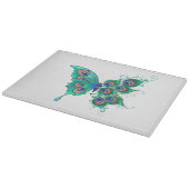 緑色の孔雀の羽を持つ蝶 カッティングボード (角)