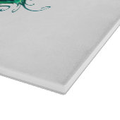 緑色の孔雀の羽を持つ蝶 カッティングボード (角)