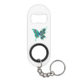 緑色の孔雀の羽を持つ蝶 キーホルダー栓抜き (裏面)