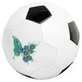 緑色の孔雀の羽を持つ蝶 サッカーボール (3/4)