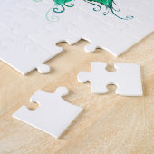 緑色の孔雀の羽を持つ蝶 ジグソーパズル (側面)