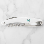 緑色の孔雀の羽を持つ蝶 ソムリエナイフ (裏面)