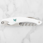 緑色の孔雀の羽を持つ蝶 ソムリエナイフ (正面)