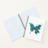 緑色の孔雀の羽を持つ蝶 ノートブック (内部)