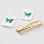 緑色の孔雀の羽を持つ蝶 ハンドファン (組立なし)