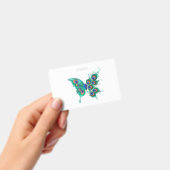 緑色の孔雀の羽を持つ蝶 バッジ (手持ち)