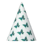 緑色の孔雀の羽を持つ蝶 パーティーハット (左)