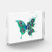 緑色の孔雀の羽を持つ蝶 フォトブロック (左)