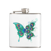 緑色の孔雀の羽を持つ蝶 フラスク (正面)