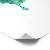 緑色の孔雀の羽を持つ蝶 ポスター (角)