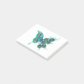 緑色の孔雀の羽を持つ蝶 ポストイット (アングル)