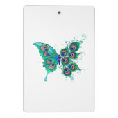 緑色の孔雀の羽を持つ蝶 ミニクリップボード (裏面)