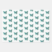 緑色の孔雀の羽を持つ蝶 ラッピングペーパーシート (正面2)