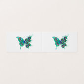 緑色の孔雀の羽を持つ蝶 名刺 (外部フラット)