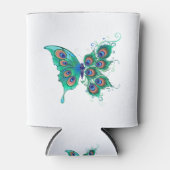 緑色の孔雀の羽を持つ蝶 缶クーラー (正面)