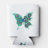 緑色の孔雀の羽を持つ蝶 缶クーラー (裏面)