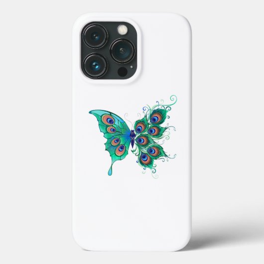 緑色の孔雀の羽を持つ蝶 Case-Mate iPhoneケース (裏面)