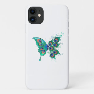 緑色の孔雀の羽を持つ蝶 iPhone 11 ケース