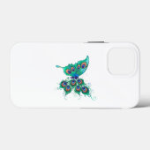 緑色の孔雀の羽を持つ蝶 Case-Mate iPhoneケース (裏面 (横))