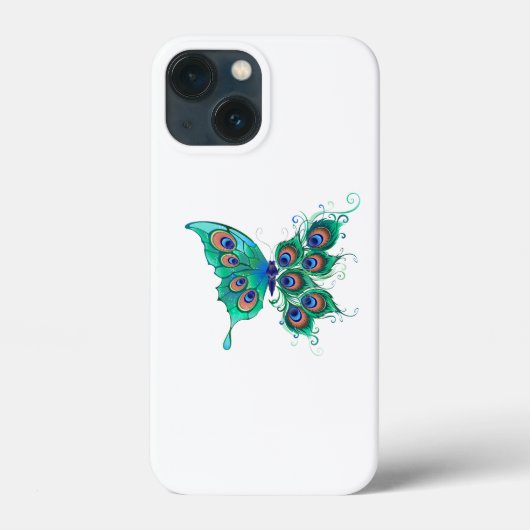 緑色の孔雀の羽を持つ蝶 Case-Mate iPhoneケース (裏面)