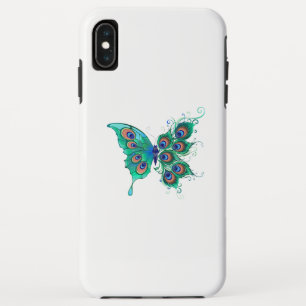 緑色の孔雀の羽を持つ蝶 iPhone XS MAXケース
