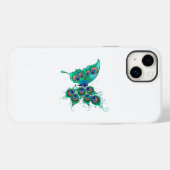 緑色の孔雀の羽を持つ蝶 Case-Mate iPhoneケース (裏面 (横))