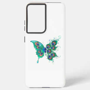 緑色の孔雀の羽を持つ蝶 SAMSUNG GALAXY S21+ケース