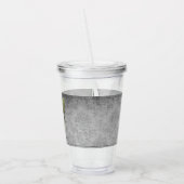 緑色の宝石を付けた蝶 アクリルタンブラー (左)