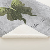 緑色の宝石を付けた蝶 シェルパブランケット (3/4)