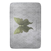 緑色の宝石を付けた蝶 バスマット (正面縦)