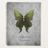 緑色の宝石を付けた蝶 プランナー手帳 (正面)