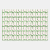 緑色の弓のラッピング紙。ギフトラッピング。 ラッピングペーパーシート (正面3)