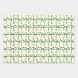 緑色の弓のラッピング紙。ギフトラッピング。 ラッピングペーパーシート