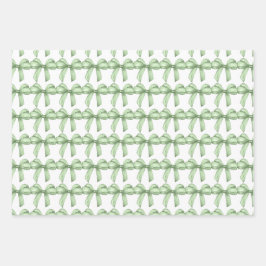 緑色の弓のラッピング紙。ギフトラッピング。 ラッピングペーパーシート