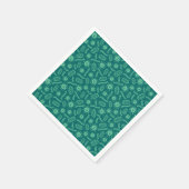 緑色の微生物パターン スタンダードカクテルナプキン (角)