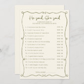 緑色の手を引いた彼は彼女はゲームカードを言った 招待状 (正面/裏面)