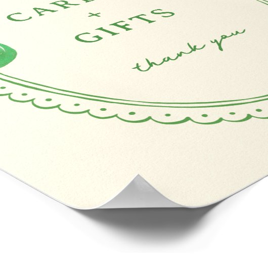 緑色の手引き弓枠カードとギフト ポスター (角)