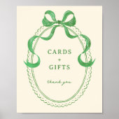 緑色の手引き弓枠カードとギフト ポスター (正面)