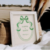 緑色の手引き弓枠カードとギフト ポスター