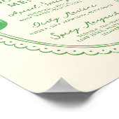 緑色の手描きボウフレームカクテルメニュー ポスター (角)