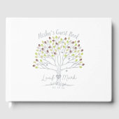 緑色の指紋ツリー自然をリーフする ゲストブック (正面)