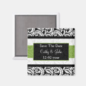 緑色の日付磁石を保存 マグネット (正面/裏面)