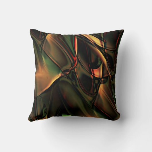 緑色の日陰を持つキャラメルまたは古い木質レリーフ、 浮き彫り クッション (裏面)