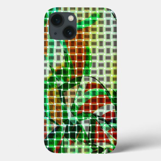 緑色の曲がったスタイルの上にバスケットを置く Case-Mate iPhoneケース (裏面)