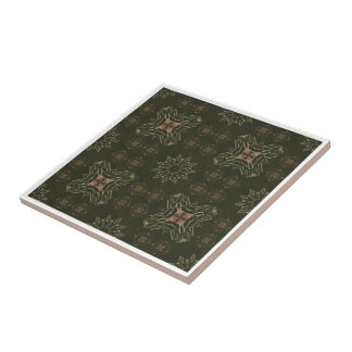 緑色の格子模様のタイルのように見える タイル