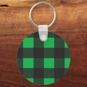 緑色の格子模様 キーホルダー (正面)